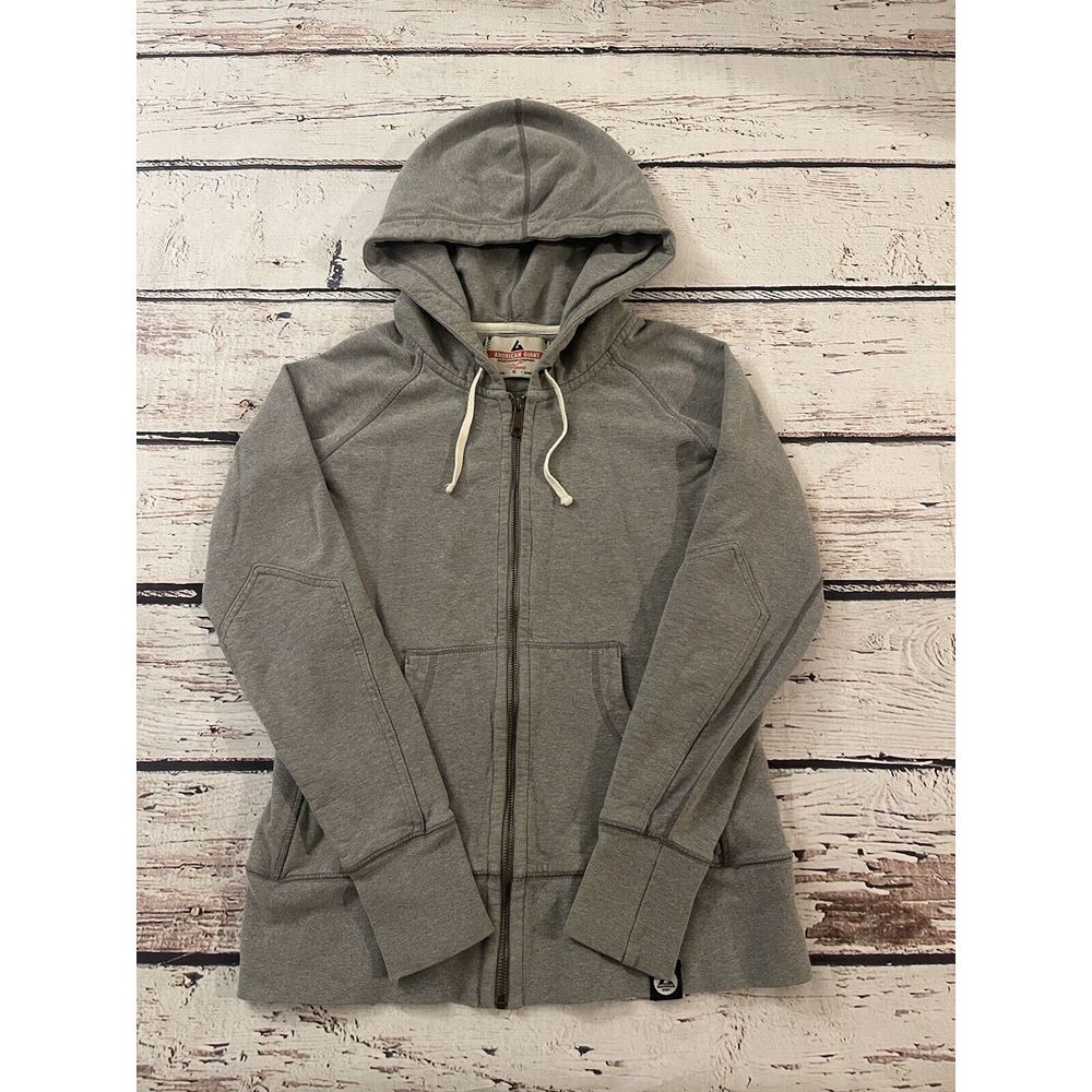 American Giant Womens Hoodie Sweatshirt Gray Size Small‎ Heavy Cotton Made USA